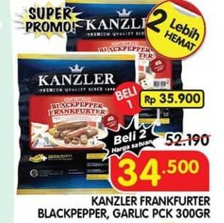 Promo Harga Kanzler Frankfurter Black Pepper, Garlic 300 gr - Superindo