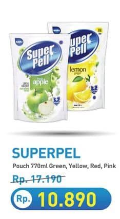 Promo Harga Super Pell Pembersih Lantai Fresh Apple, Lemon Ginger, Cherry Rose, Love Blossom 770 ml - Hypermart