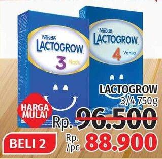 Promo Harga LACTOGROW 3 / 4 Susu Pertumbuhan per 2 box 750 gr - LotteMart