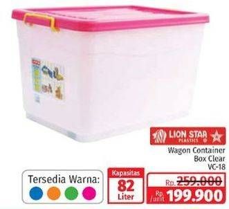 Promo Harga LION STAR Wagon Container VC-18 (82ltr) 82000 ml - Lotte Grosir