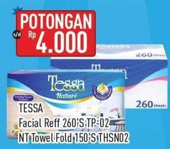 Promo Harga Tessa Facial Tissue/Tessa Nature Kitchen Towel Fold  - Hypermart