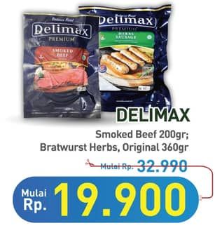 Promo Harga Delimax Smoked Beef/Bratwurst  - Hypermart