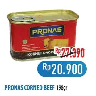 Promo Harga Pronas Corned Beef 198 gr - Hypermart