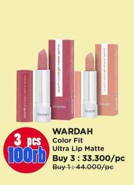 Promo Harga WARDAH Colorfit Ultralight Matte Lipstick 3 gr - Watsons