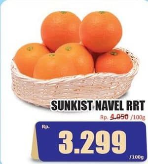 Promo Harga Jeruk Sunkist Navel RRT per 100 gr - Hari Hari