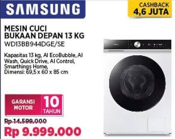 Promo Harga Samsung WD13BB944DGE/SE | Mesin Cuci 13 kg - COURTS
