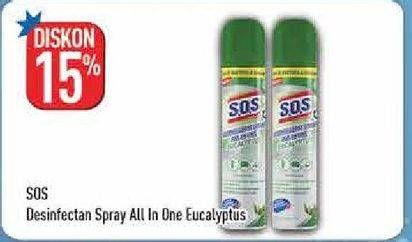 Promo Harga SOS Disinfectant Spray Eucalyptus  - Hypermart
