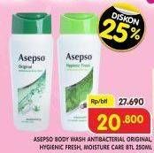 Promo Harga ASEPSO Body Wash Original, Hygienic Fresh, Moisture Care 250 ml - Superindo