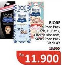 Promo Harga BIORE Pore Pack Black, Heritage Batik, Cherry Blossom, Men 4 pcs - Alfamidi