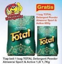 Promo Harga TOTAL Detergent Almeera Green, Sport Active 1800 gr - Indomaret