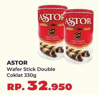 Promo Harga Astor Wafer Roll Double Chocolate 330 gr - Yogya