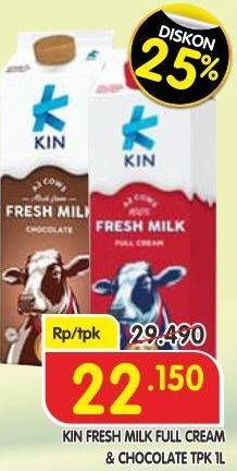 Promo Harga KIN Fresh Milk Full Cream, Chocolate 1 ltr - Superindo