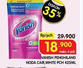 Promo Harga Vanish Penghilang Noda Cair Putih, Pink 425 ml - Superindo