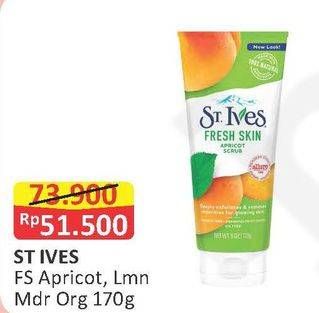 Promo Harga ST IVES Fresh Skin Apricot Scrub, Lemon Mandarin Orange 170 gr - Alfamart