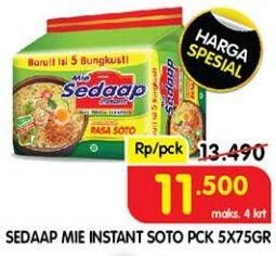 Promo Harga SEDAAP Mie Kuah Soto per 5 pcs 75 gr - Superindo