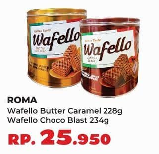 Promo Harga Roma Wafello Butter Caramel, Choco Blast 228 gr - Yogya