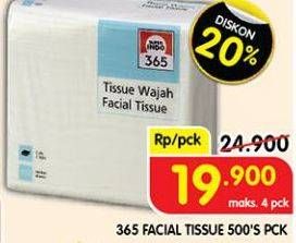 Promo Harga 365 Facial Tissue 500 sheet - Superindo