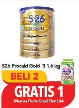 Promo Harga S26 Procal Gold Susu Pertumbuhan Vanilla 1600 gr - Carrefour