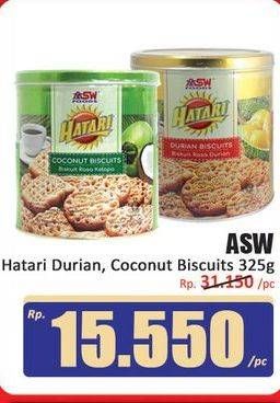 Promo Harga Asia Hatari Biscuit Coconut, Durian 325 gr - Hari Hari