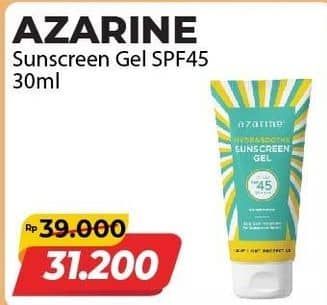 Promo Harga Azarine Hydrasoothe Sunscreen Gel SPF45 30 ml - Alfamart