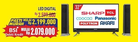 Promo Harga Sharp/TCL/Coocaa/Panasonic/Poltron/AKari LED TV  - Hypermart