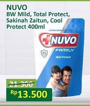 Promo Harga Nuvo Body Wash Mild Protect, Total Protect, Sakinah, Active Cool 450 ml - Alfamart