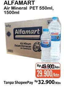 Promo Harga ALFAMART Air Mineral 550/1.500 mL  - Alfamart