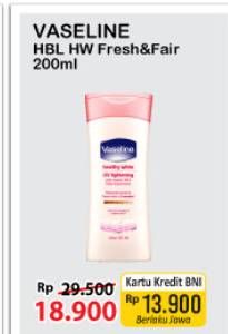 Promo Harga VASELINE Body Lotion Fresh Fair Cooling UV 200 ml - Alfamart