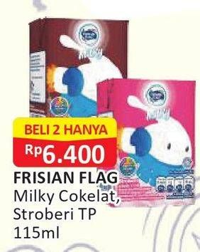 Promo Harga Frisian Flag Susu UHT Milky Zuzhu Zazha Chocolate, Strawberry 115 ml - Alfamart