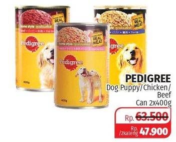Promo Harga PEDIGREE Makanan Anjing Puppy, Chicken Liver Vegetable, Beef per 2 kaleng 400 gr - Lotte Grosir
