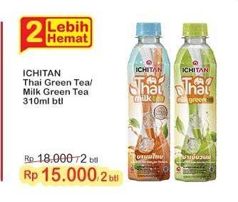 Promo Harga Ichitan Thai Drink Milk Green Tea, Milk Tea 310 ml - Indomaret