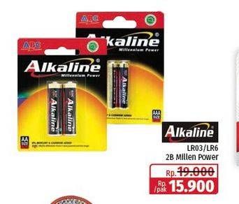 Promo Harga ABC Battery Alkaline LR03/AAA, LR6/AA 2 pcs - Lotte Grosir