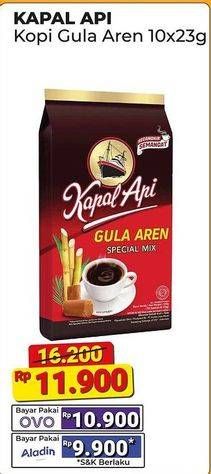 Promo Harga Kapal Api Kopi Bubuk Special Mix Gula Aren per 10 sachet 23 gr - Alfamart
