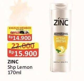 Promo Harga ZINC Shampoo Active Fresh Lemon 170 ml - Alfamart