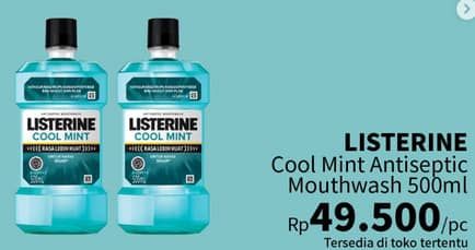 Promo Harga Listerine Mouthwash Antiseptic Cool Mint 500 ml - Guardian