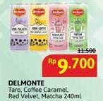 Promo Harga Del Monte Boba Drink Milk Tea Taro, Coffee Caramel Cheese, Red Velvet, Matcha 240 ml - Alfamidi