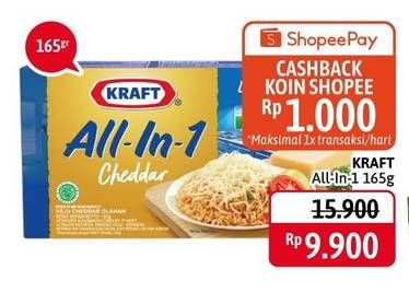 Promo Harga KRAFT All in 1 Cheddar 165 gr - Alfamidi