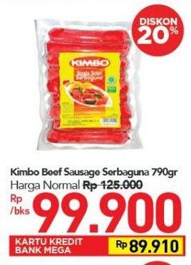 Promo Harga KIMBO Sosis Sapi Serbaguna 24 pcs - Carrefour