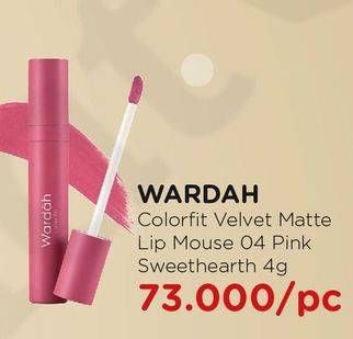 Promo Harga WARDAH Colorfit Velvet Matte Lip Mousse 04 4 gr - Watsons