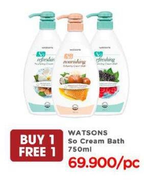 Promo Harga WATSONS So Family Cream Bath All Variants 750 ml - Watsons
