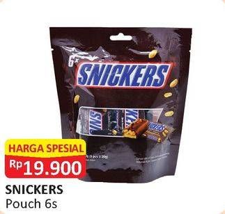 Promo Harga SNICKERS Chocolate 6 pcs - Alfamart