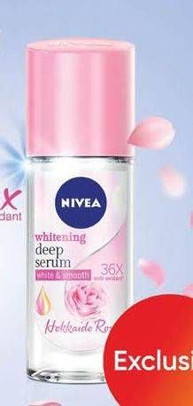 Promo Harga NIVEA Hokkaido Rose Whitening Deep Serum Roll-On Deodorant 40 ml - Guardian