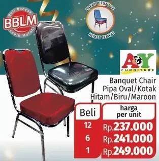 Promo Harga A&Y FURNITURE Banquet Chair Hitam, Biru, Maroon  - Lotte Grosir