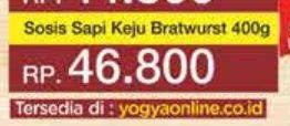Promo Harga Ruby Sosis Sapi Bratwurst Keju 400 gr - Yogya