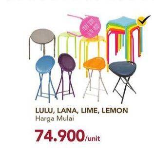 Promo Harga LULU, LANA, LIME LEMON Stool  - Carrefour
