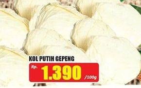 Promo Harga Kol Putih Gepeng per 100 gr - Hari Hari