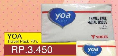 Promo Harga YOA Facial Tissue Travel Pack 70 pcs - Yogya