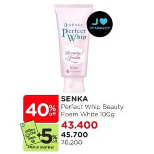 Promo Harga Senka Perfect Whip Facial Foam Vibrant White 100 gr - Watsons