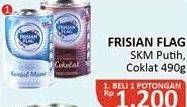 Promo Harga FRISIAN FLAG Susu Kental Manis Cokelat, Putih 490 gr - Alfamidi