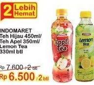 Promo Harga INDOMARET Minuman Teh Hijau Melati, Apel, Lemon 330 ml - Indomaret